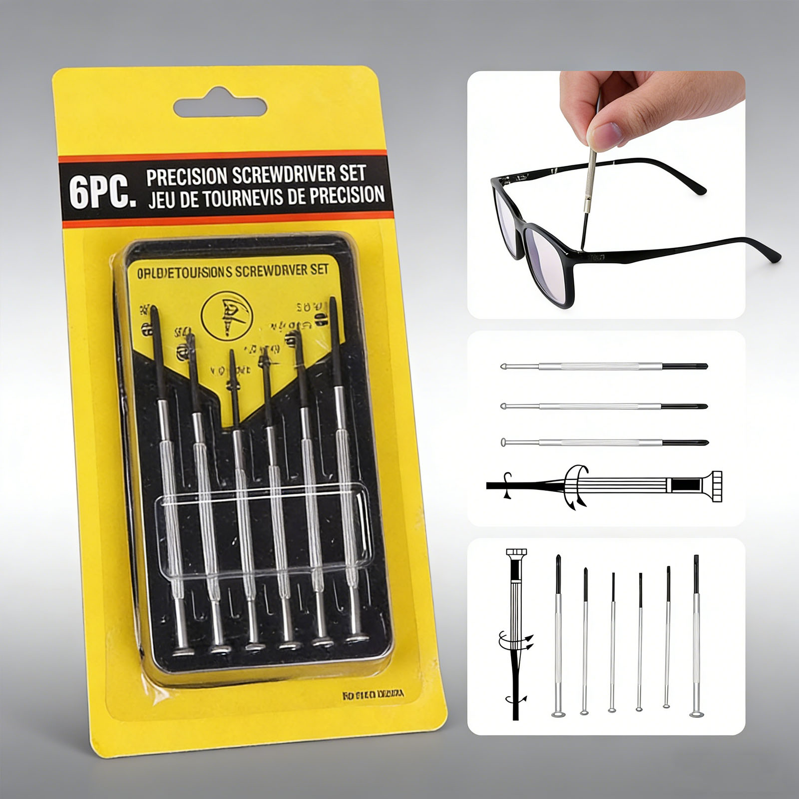Screwdriver Set Precision - Jeu de tournevis 6 pièces, accessoires