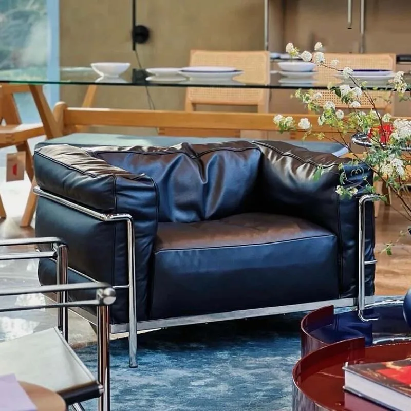 Canapé de luxe noir en cuir, a - Home Improvement And Services avis et prix